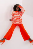 Striped Sweater and Wide-Leg Pants Set for Casual Chic