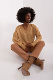 Elegant Modern Sweater with Heart Neckline and Long Sleeves
