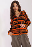 Casual Striped Zip-Up Sweater with Hood for Women