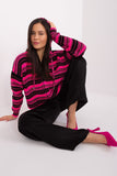 Striped Hooded Sweater with Zipper Closure for Casual Style