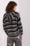 Stylish Striped Hooded Sweater with Zipper Closure