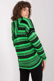 Striped Hooded Sweater with Zipper and Long Sleeves