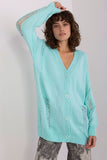 Charming Women's Sweater with Buttons and Decorative Holes