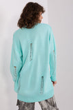 Charming Women's Sweater with Buttons and Decorative Holes