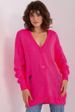 Charming Women's Sweater with Buttons and Decorative Holes