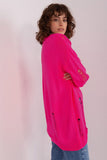 Charming Women's Sweater with Buttons and Decorative Holes
