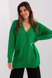 Charming Women's Sweater with Button Detail and V-Neck