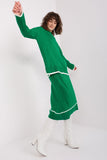 Knitted Sweater and Skirt Set with Contrasting Details