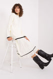 Stylish Knitted Set with Contrasting Details and Midi Skirt