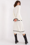 Stylish Knitted Set with Contrasting Details and Midi Skirt