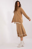 Fashionable Knitted Sweater and Skirt Set with Contrast Details