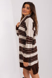 Colorful Striped Oversized Knit Dress with Turtleneck