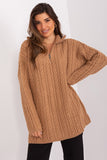 Elegant Turtleneck Sweater with Zipper and Plaid Weave