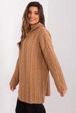 Elegant Turtleneck Sweater with Zipper and Plaid Weave