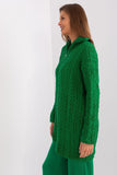 Elegant Zippered Turtleneck Sweater with Plaid Weave