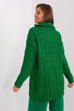 Elegant Zippered Turtleneck Sweater with Plaid Weave