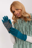 Insulated Women's Touchscreen Gloves with Embroidered Flower