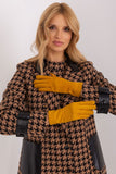 Elegant Insulated Women's Gloves with Embroidered Flower