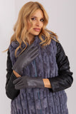 Elegant Dual-Material Women's Gloves with Floral Touch