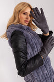 Elegant Dual-Material Women's Gloves with Floral Touch