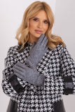 Elegant Fabric Gloves with Geometric Pattern and Touch Feature