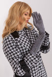 Elegant Fabric Gloves with Geometric Pattern and Touch Feature