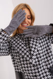 Elegant Fabric Gloves with Geometric Pattern and Touch Feature