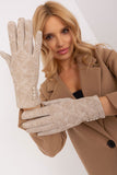 Elegant Fabric Gloves with Geometric Pattern & Touchscreen Tip