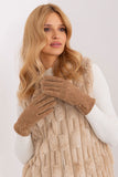 Elegant Fabric Gloves with Decorative Pattern & Touchscreen Tip