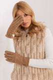 Elegant Fabric Gloves with Decorative Pattern & Touchscreen Tip