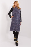 Elegant Fur Vest with Hood and Pockets for Winter Days