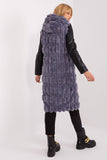 Elegant Fur Vest with Hood and Pockets for Winter Days