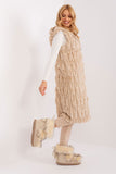 Elegant Fur Vest with Hood and Zipper Closure for Winter