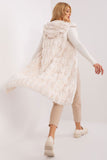 Elegant Fur Vest with Hood and Zipper Closure for Winter