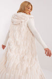 Elegant Fur Vest with Hood and Zipper Closure for Winter