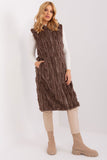 Elegant Fur Vest with Hood and Pockets for Winter Days