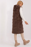 Elegant Fur Vest with Hood and Pockets for Winter Days