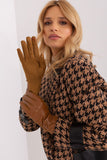 Elegant Dual-Material Women's Gloves with Decorative Straps