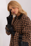 Elegant Two-Material Women's Gloves with Button Straps