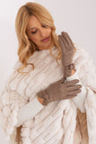 Elegant Insulated Women's Gloves with Bow Straps and Touchscreen