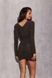 Chic Fitted Mini Dress with V Neckline and Draped Detail