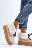Eco-Suede Insulated Slip-On Women's Snow Boots with Platform