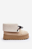 Eco-Suede Insulated Slip-On Women's Snow Boots with Platform
