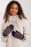 Knitted Insulated Women's Gloves with Floral Touchscreen Design