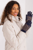 Knitted Insulated Women's Gloves with Floral Touchscreen Design