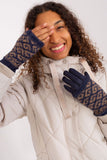 Knitted Insulated Women's Gloves with Floral Touchscreen Design