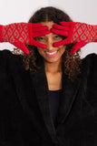 Insulated Women's Gloves with Embroidered Flower Design