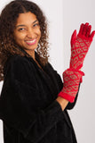 Insulated Women's Gloves with Embroidered Flower Design