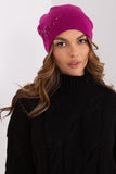Warm Women's Knit Winter Hat with Decorative Applique
