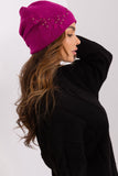 Warm Women's Knit Winter Hat with Decorative Applique